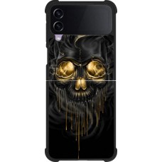 Coque Samsung Galaxy Z Flip4 - Silicone rigide noir Skull 02