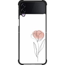 Samsung Galaxy Z Flip4 Case Hülle - Silikon schwarz Spring 23 minimalist flower