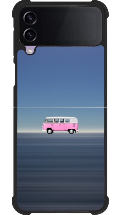 Coque Samsung Galaxy Z Flip4 - Silicone rigide noir Spring 23 pink bus