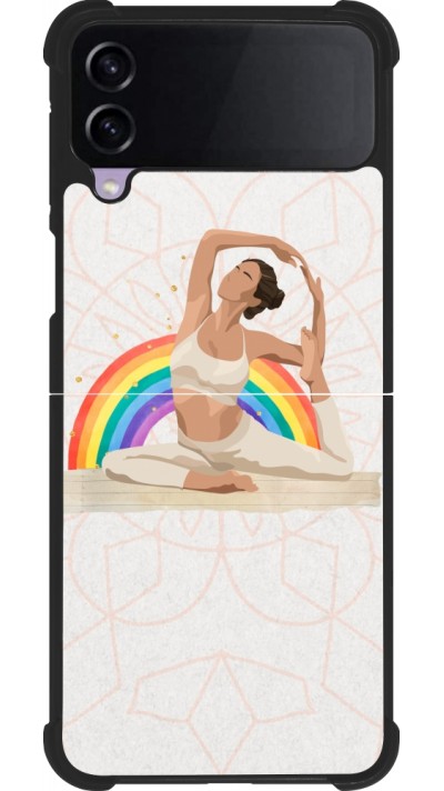Coque Samsung Galaxy Z Flip4 - Silicone rigide noir Spring 23 yoga vibe