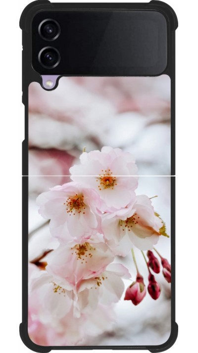 Coque Samsung Galaxy Z Flip4 - Silicone rigide noir Cherry tree 2026