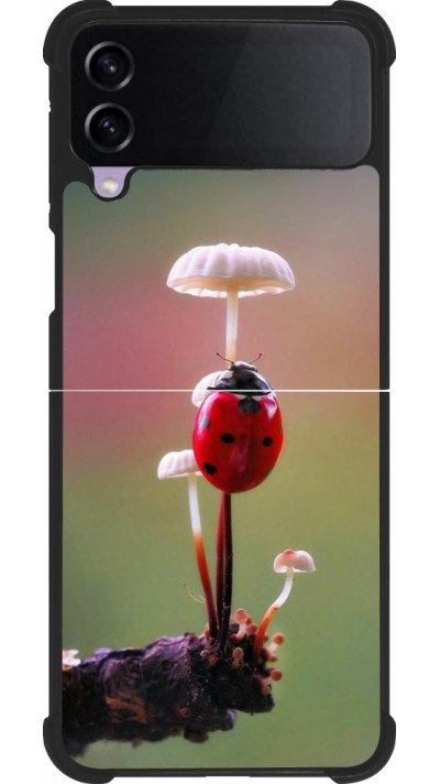 Coque Samsung Galaxy Z Flip4 - Silicone rigide noir Ladybird on a mushroom 2026