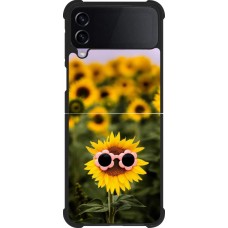 Coque Samsung Galaxy Z Flip4 - Silicone rigide noir Sunflower with glasses 2026