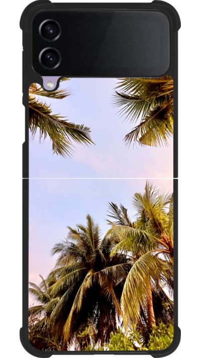 Coque Samsung Galaxy Z Flip4 - Silicone rigide noir Summer 2023 palm tree vibe