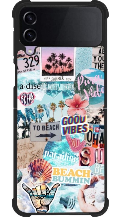 Coque Samsung Galaxy Z Flip4 - Silicone rigide noir Summer 20 collage