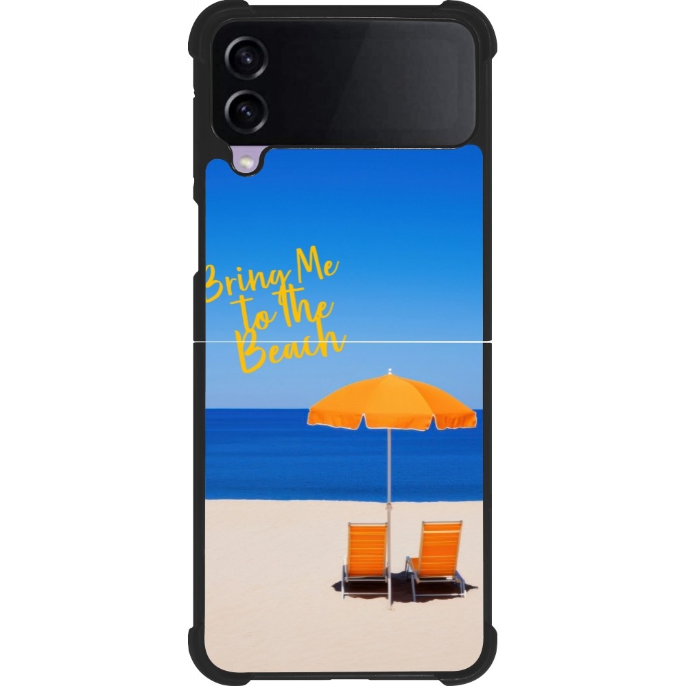 Coque Samsung Galaxy Z Flip4 - Silicone rigide noir Summer 2025 Bring me to the beach