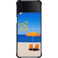 Coque Samsung Galaxy Z Flip4 - Silicone rigide noir Summer 2025 Bring me to the beach