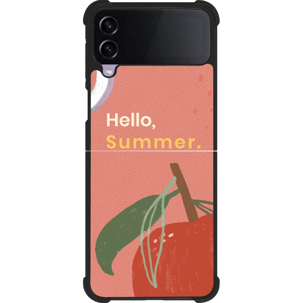 Coque Samsung Galaxy Z Flip4 - Silicone rigide noir Summer 2025 Hello summer