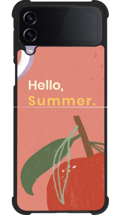 Coque Samsung Galaxy Z Flip4 - Silicone rigide noir Summer 2025 Hello summer