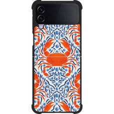 Samsung Galaxy Z Flip4 Case Hülle - Silikon schwarz Crabs and pearls Summer 2026