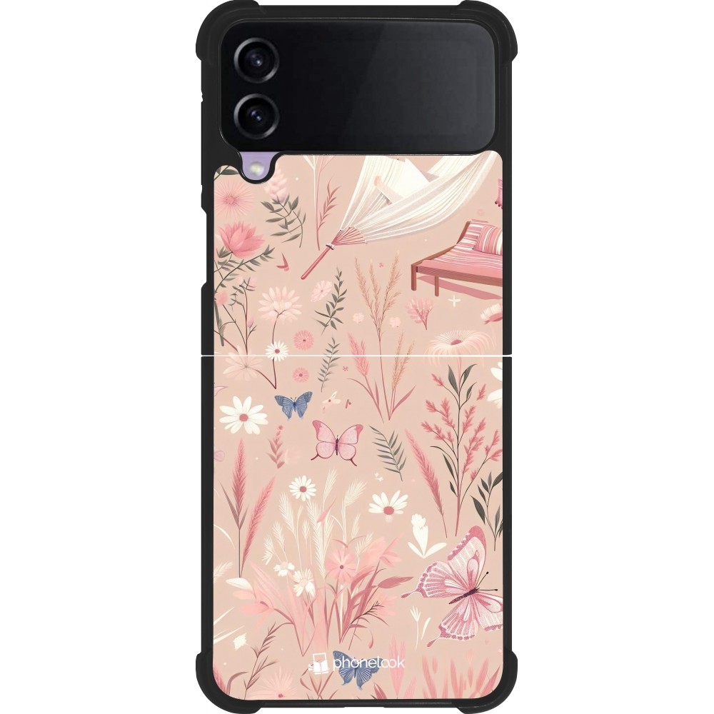 Samsung Galaxy Z Flip4 Case Hülle - Silikon schwarz Sommer Pastellmuster