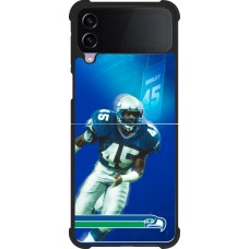 Samsung Galaxy Z Flip4 Case Hülle - Silikon schwarz Super Bowl 26 Seattle 1