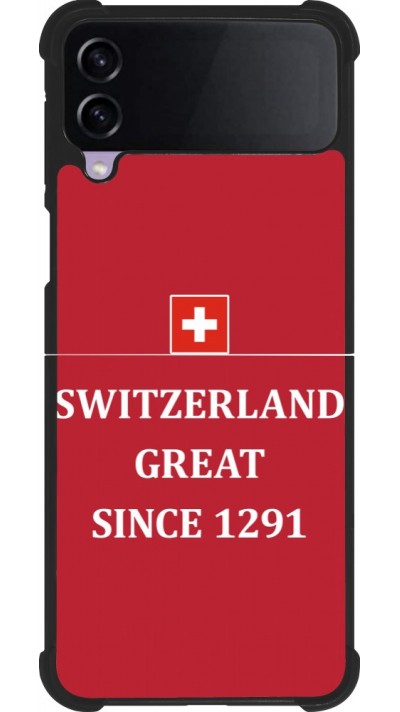 Samsung Galaxy Z Flip4 Case Hülle - Silikon schwarz Switzerland Great Since 1291