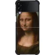 Coque Samsung Galaxy Z Flip4 - Silicone rigide noir Tableau art - La Joconde - Léonard de Vinci