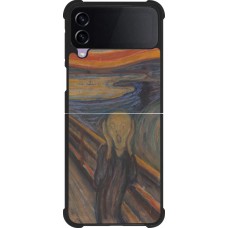 Coque Samsung Galaxy Z Flip4 - Silicone rigide noir Tableau art - Le Cri - Edvard Munch