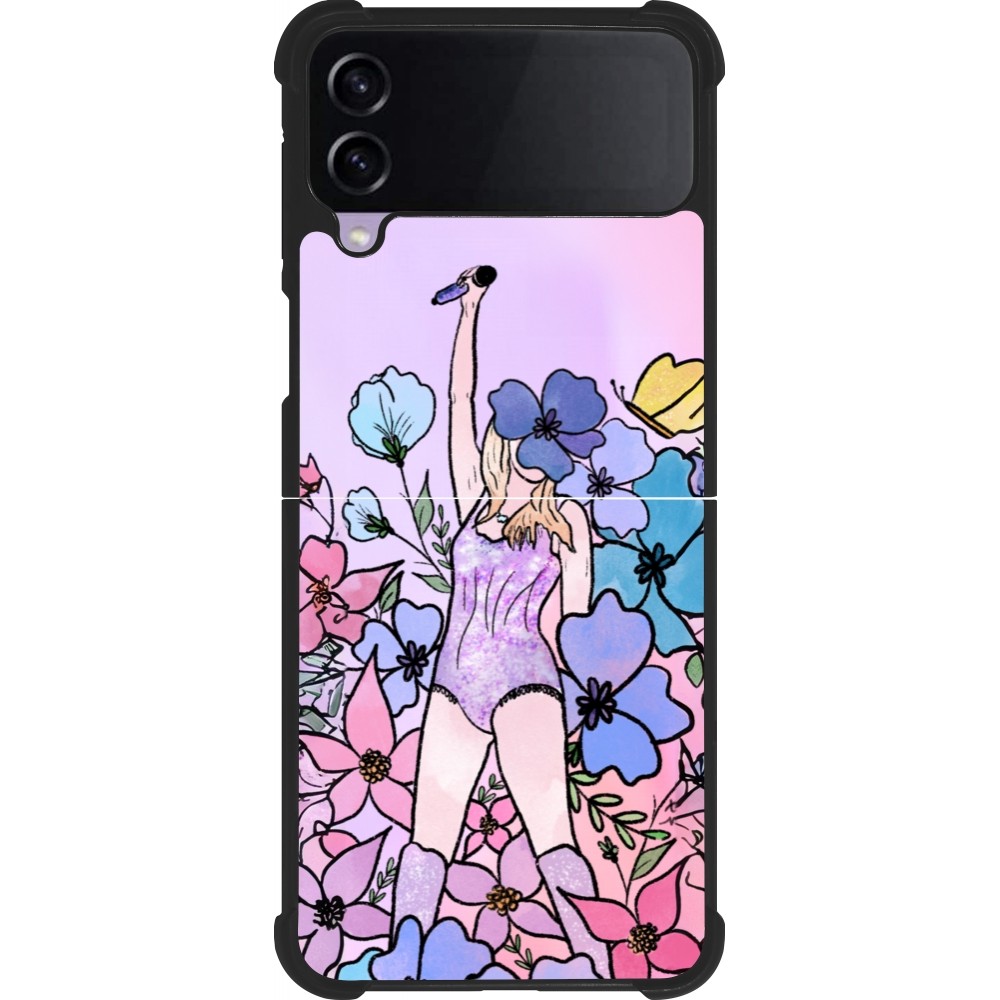 Samsung Galaxy Z Flip4 Case Hülle - Silikon schwarz Taylor Swift Sketch - Pink