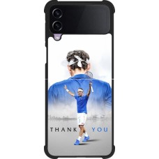 Coque Samsung Galaxy Z Flip4 - Silicone rigide noir Thank you Roger