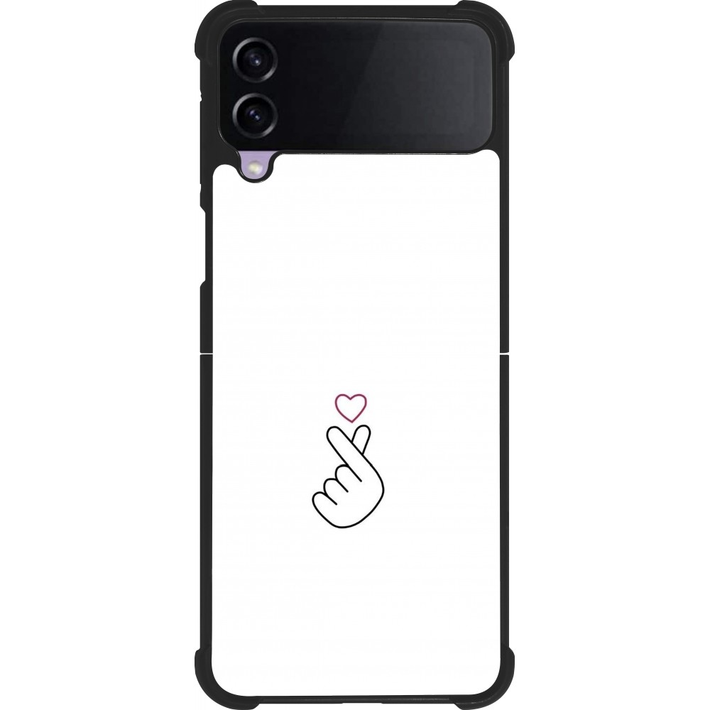 Coque Samsung Galaxy Z Flip4 - Silicone rigide noir Valentine 2024 heart by Millennials