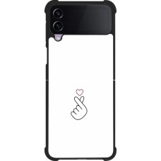 Coque Samsung Galaxy Z Flip4 - Silicone rigide noir Valentine 2024 heart by Millennials