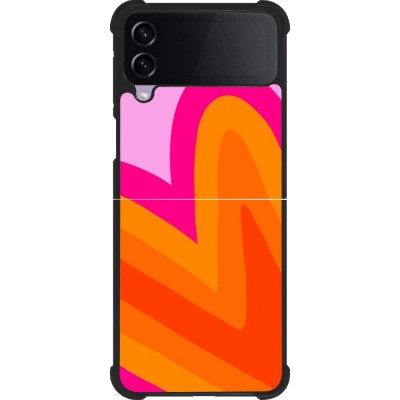 Coque Samsung Galaxy Z Flip4 - Silicone rigide noir Valentine 2024 heart gradient
