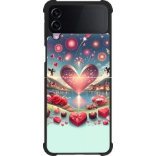 Coque Samsung Galaxy Z Flip4 - Silicone rigide noir Valentine 2025 Chic