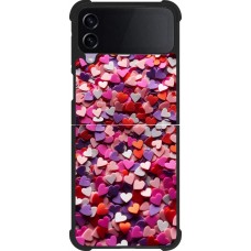 Coque Samsung Galaxy Z Flip4 - Silicone rigide noir Valentine 2025 Confetti