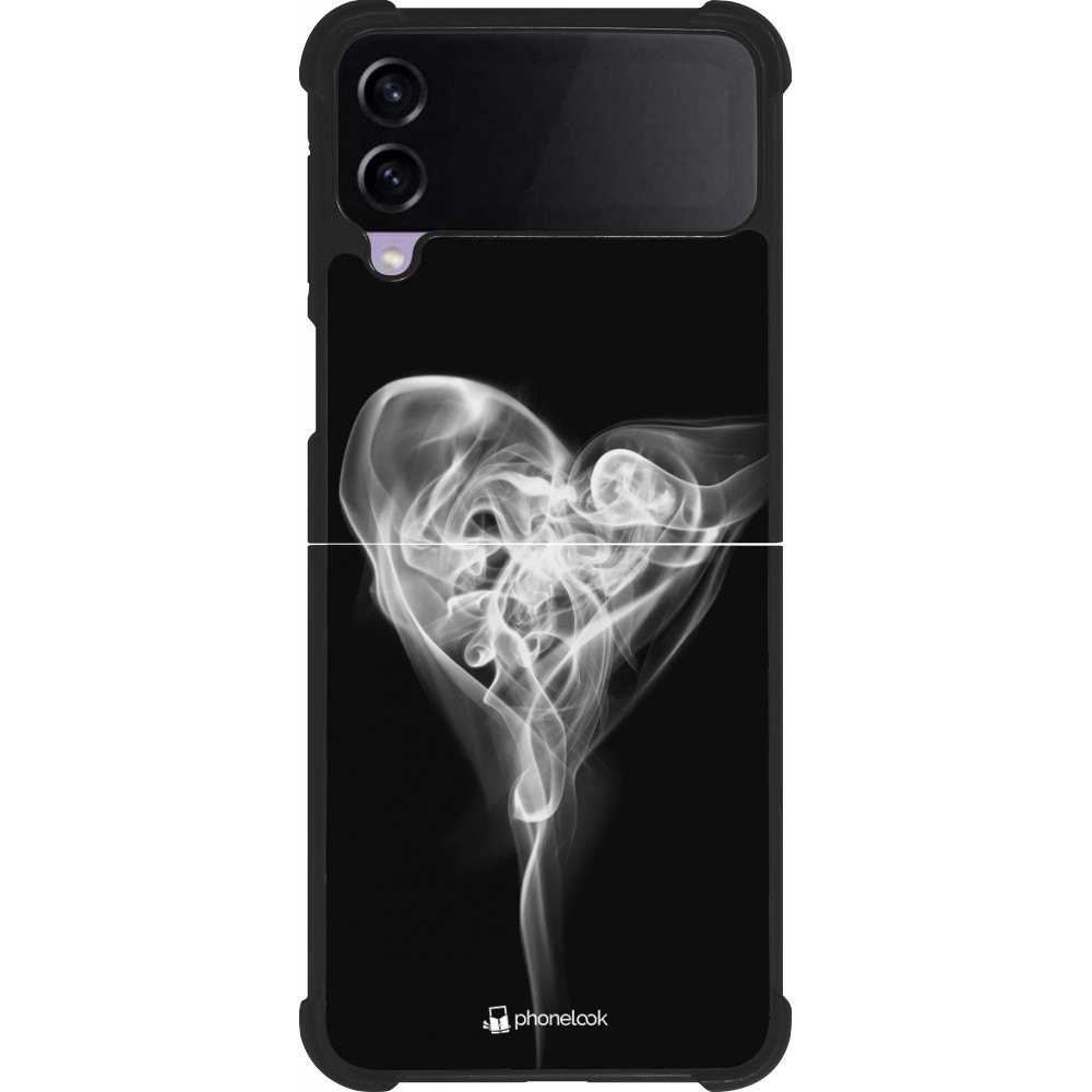 Coque Samsung Galaxy Z Flip4 - Silicone rigide noir Valentine 2022 Black Smoke