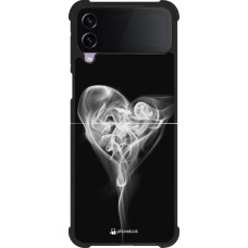 Coque Samsung Galaxy Z Flip4 - Silicone rigide noir Valentine 2022 Black Smoke