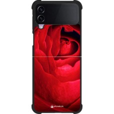 Coque Samsung Galaxy Z Flip4 - Silicone rigide noir Valentine 2022 Rose