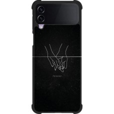 Samsung Galaxy Z Flip4 Case Hülle - Silikon schwarz Valentine 2023 hands forever