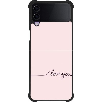 Samsung Galaxy Z Flip4 Case Hülle - Silikon schwarz Valentine 2023 i love you writing