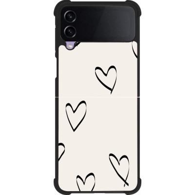 Samsung Galaxy Z Flip4 Case Hülle - Silikon schwarz Valentine 2023 minimalist hearts