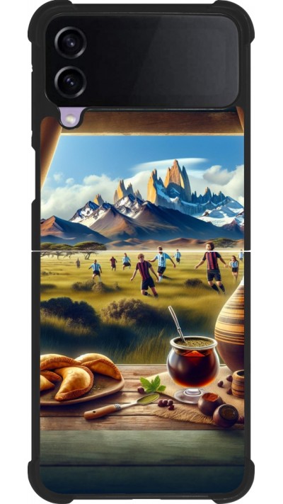 Coque Samsung Galaxy Z Flip4 - Silicone rigide noir Vibes argentines