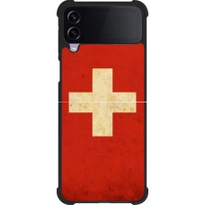 Samsung Galaxy Z Flip4 Case Hülle - Silikon schwarz Vintage Flag SWISS