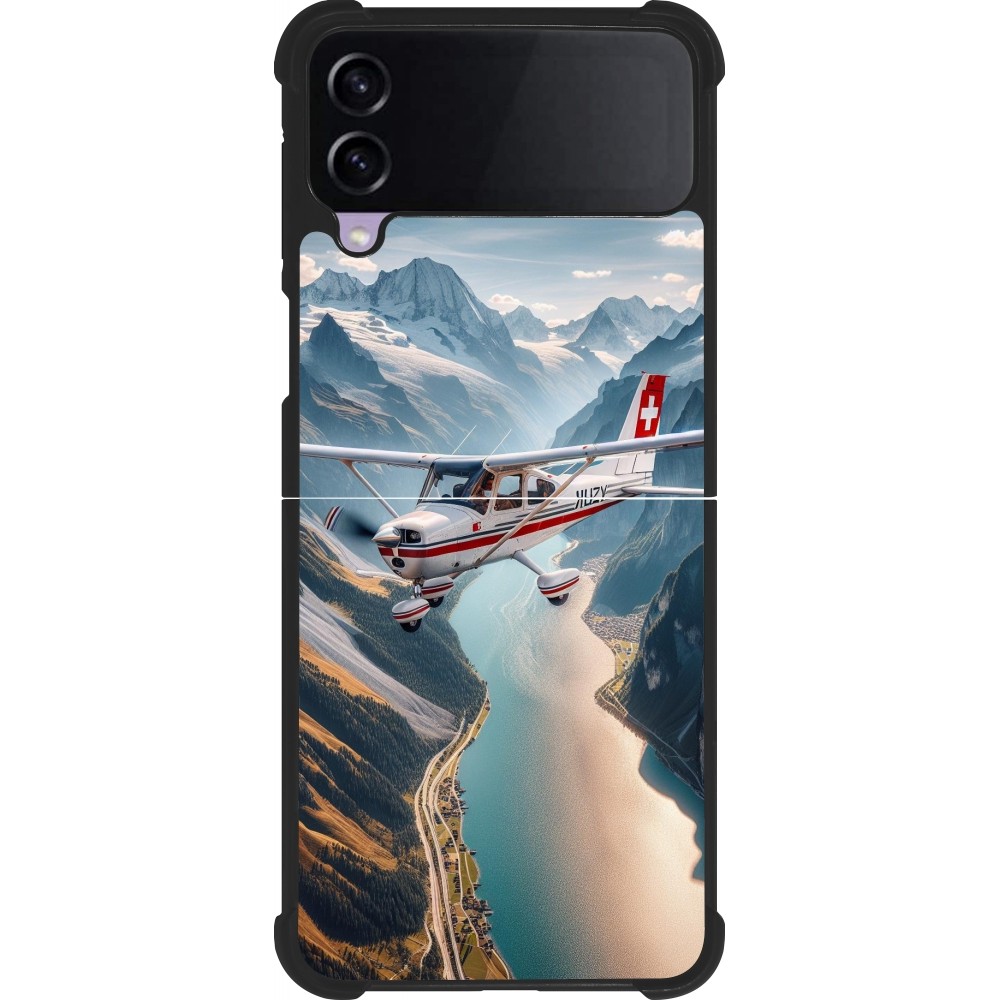 Samsung Galaxy Z Flip4 Case Hülle - Silikon schwarz Schweizer Alpenflug