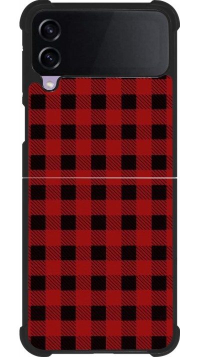 Coque Samsung Galaxy Z Flip4 - Silicone rigide noir Winter 22 blanket style