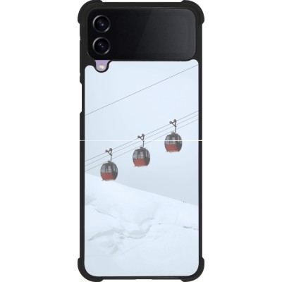 Samsung Galaxy Z Flip4 Case Hülle - Silikon schwarz Winter 22 ski lift