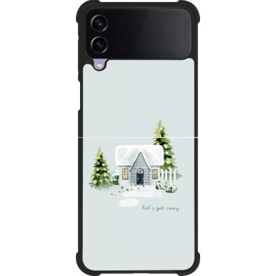Coque Samsung Galaxy Z Flip4 - Silicone rigide noir Winter 25 Cosy House