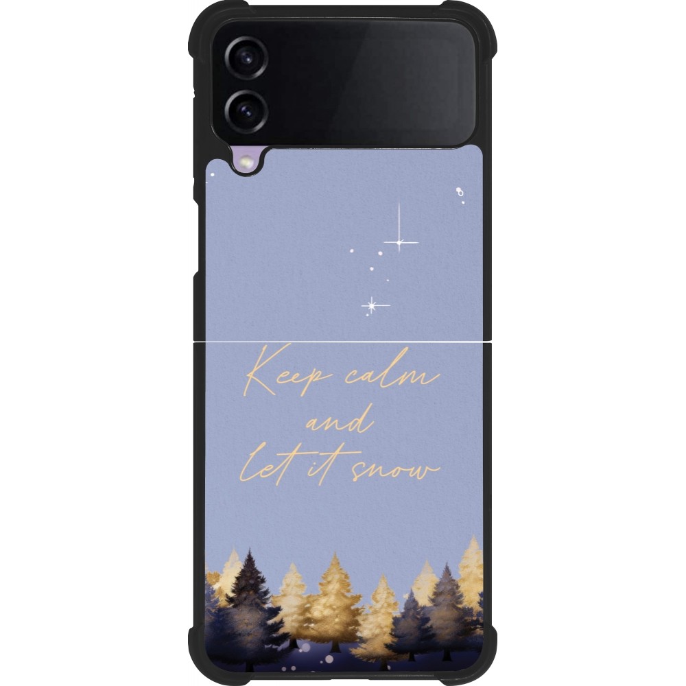 Coque Samsung Galaxy Z Flip4 - Silicone rigide noir Winter 25 Winter illustration of trees