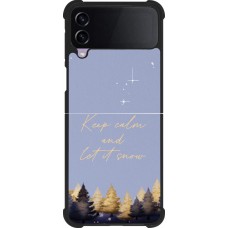 Coque Samsung Galaxy Z Flip4 - Silicone rigide noir Winter 25 Winter illustration of trees