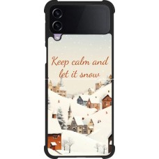 Samsung Galaxy Z Flip4 Case Hülle - Silikon schwarz Winter 25 Winter Keep calm and let it snow
