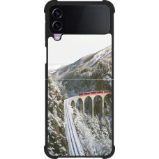 Samsung Galaxy Z Flip4 Case Hülle - Silikon schwarz Winter 25 Winter polar express