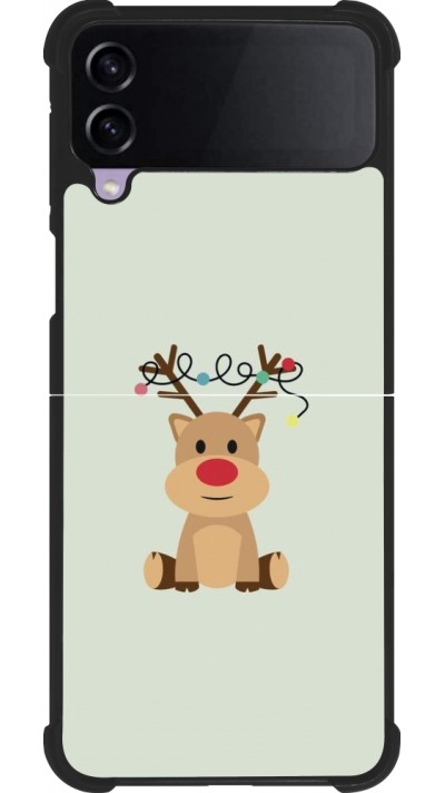 Coque Samsung Galaxy Z Flip4 - Silicone rigide noir Christmas 22 baby reindeer