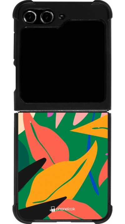 Samsung Galaxy Z Flip5 Case Hülle - Silikon schwarz Abstract Jungle