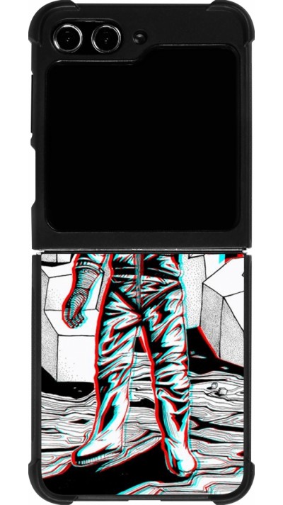 Samsung Galaxy Z Flip5 Case Hülle - Silikon schwarz Anaglyph Astronaut