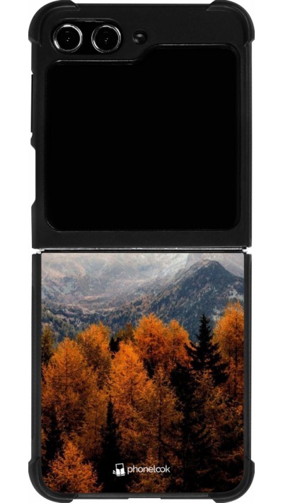 Samsung Galaxy Z Flip5 Case Hülle - Silikon schwarz Autumn 21 Forest Mountain