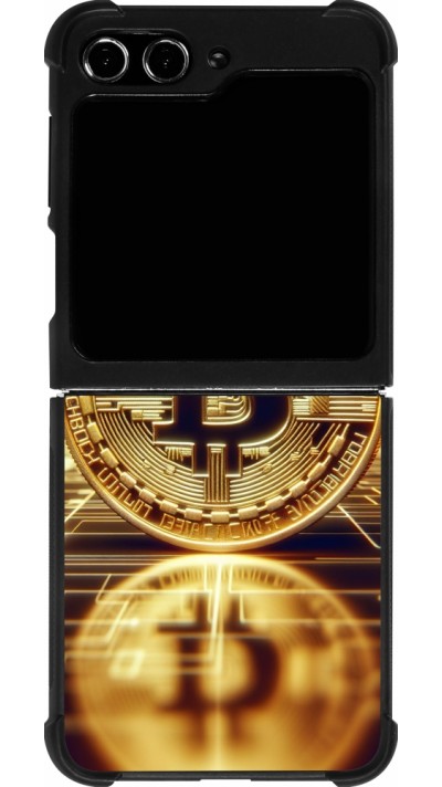 Samsung Galaxy Z Flip5 Case Hülle - Silikon schwarz Bitcoin Stehen