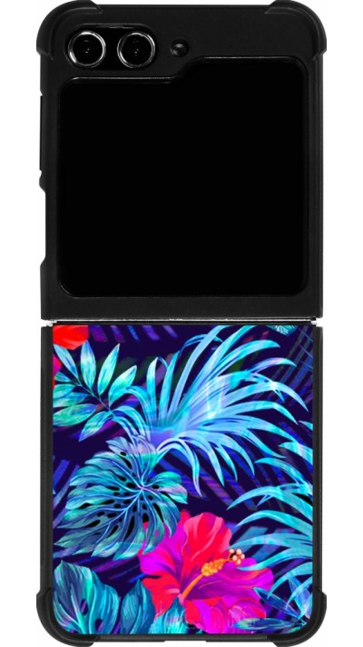 Coque Samsung Galaxy Z Flip5 - Silicone rigide noir Blue Forest