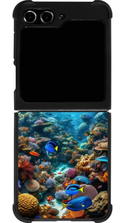 Samsung Galaxy Z Flip5 Case Hülle - Silikon schwarz Bora Bora Meer und Wunder