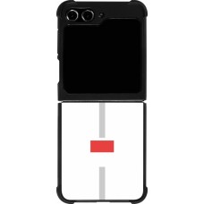 Coque Samsung Galaxy Z Flip5 - Silicone rigide noir Canton SO blanc